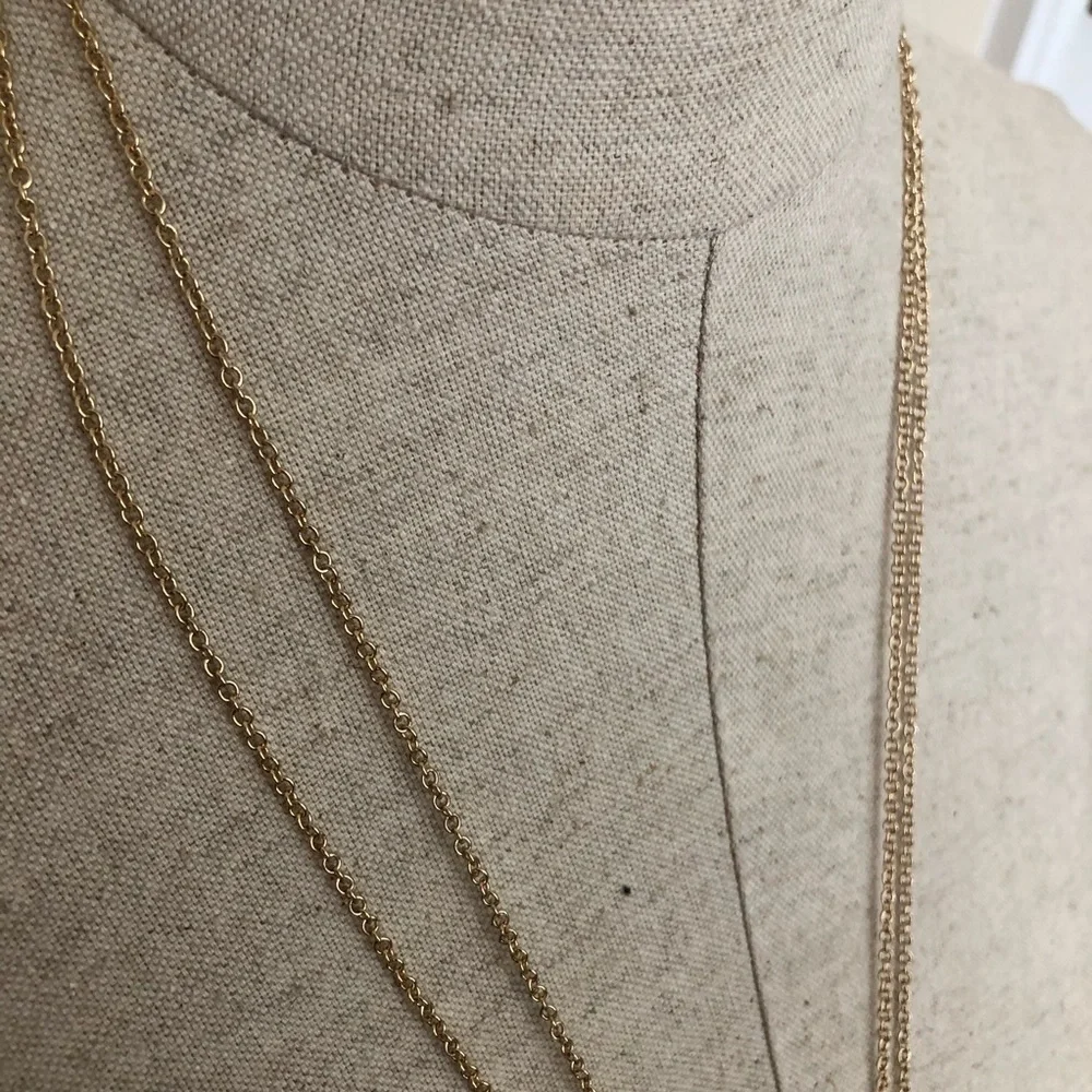 Reversible Double Chain Pendant & Tassel Necklace with Adjustable Chain
